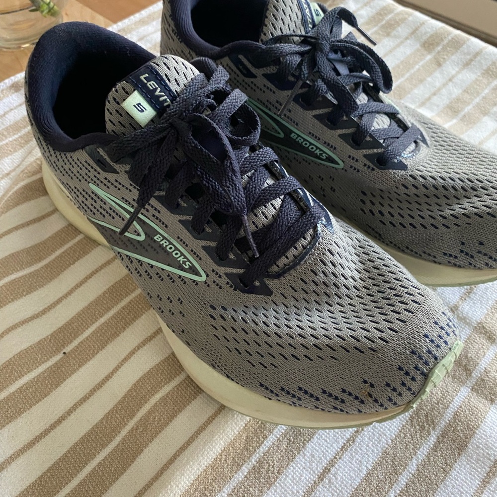 Brooks Navy and Gray Athletic Shoes